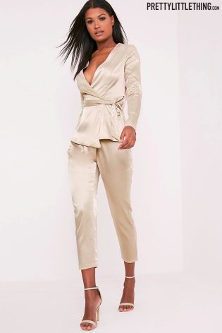 PrettyLittleThing Satin Wrap Trousers